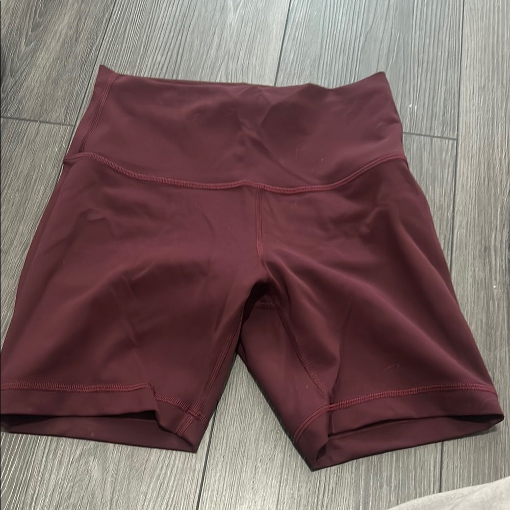 Lululemon Athletica Red Bike Shorts High Waist Stretch